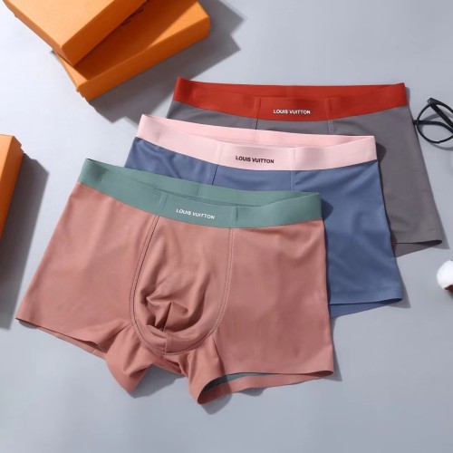 Louis Vuitton Men's New Fashion Underwear Soft Breathable Boxer Briefs 3 Pieces/Box