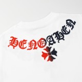 Chrome Hearts Sanskrit Gradient Toothbrush Embroidered T-shirt Unisex Casual Oversize Short Sleeve