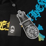 Chrome Hearts Sanskrit Gradient Toothbrush Embroidered T-shirt Unisex Casual Oversize Short Sleeve