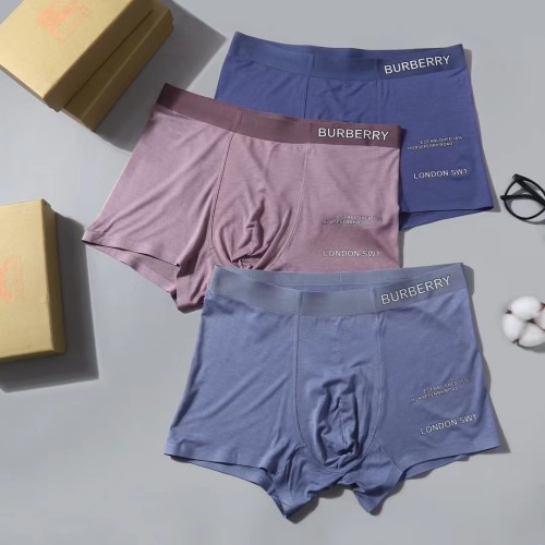 Burberry Men's New Fashion Boxer Briefs Breathable Comfortable Underwear 3 Pieces/Box