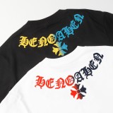 Chrome Hearts Sanskrit Gradient Toothbrush Embroidered T-shirt Unisex Casual Oversize Short Sleeve