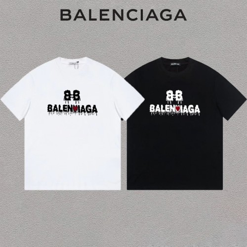 Balenciaga Fashion Dissolves Love Logo Letter Printing Short Sleeve Couple Casual Round Neck T-shirt