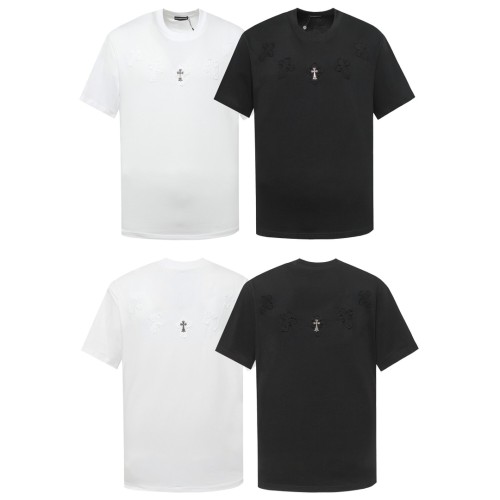 Chrome Hearts Classic Patch Embroidery T-shirt Unisex Casual Loose Short Sleeves