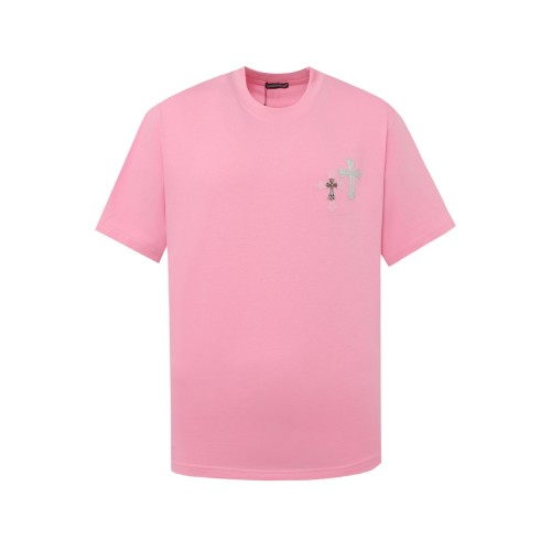 Chrome Hearts Classic Embroidered Cross Logo T-shirt Unisex Casual Loose Short Sleeves