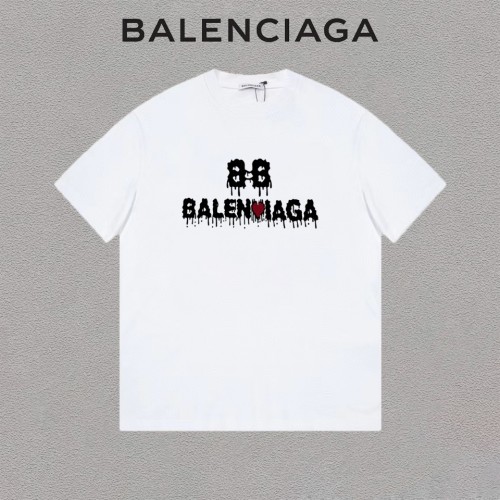 Balenciaga Fashion Dissolves Love Logo Letter Printing Short Sleeve Couple Casual Round Neck T-shirt