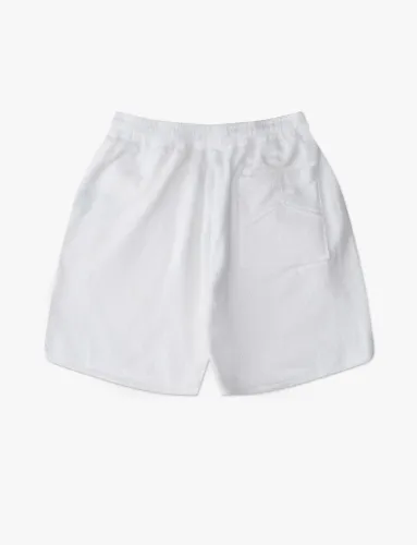 Rhude Letter Logo Embroidered Cotton Terry Drawstring Shorts Unisex Casual Street Sports Shorts