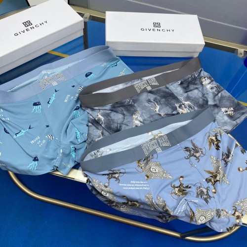 Givenchy Men's New Fashion Boxer Briefs Breathable Lightweight Underwear 3 Pieces/Box