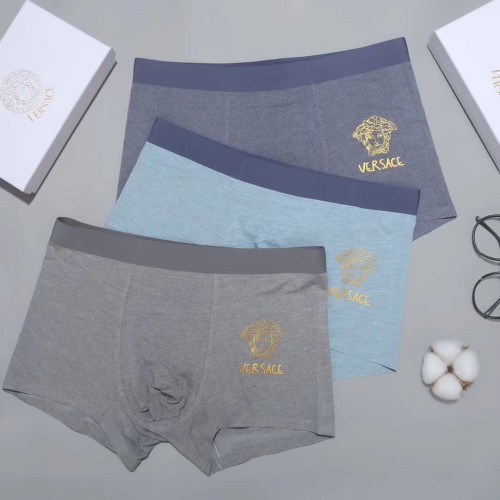 Versace Men's Fashion New Soft Boxer Briefs Breathable Underwear 3 Pieces/Box
