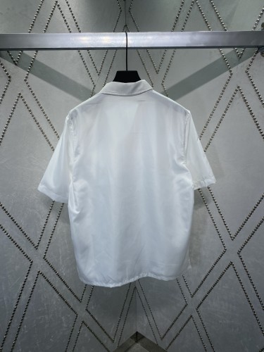 Dior Fashion New Embroidered Logo Short Sleeve Zipper Shirt