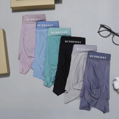 Burberry Men's New Fashion Boxer Briefs Breathable Lightweight Underwear 3 Pieces/Box