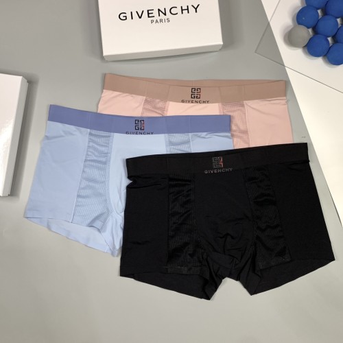 Givenchy New Fashion Ice Shreds  Men's Boxer Briefs Breathable Logo Printed Underwear 3 Pieces/Box