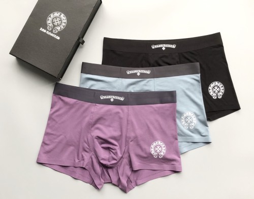 Chrome Hearts New Fashion Casual Boxer Briefs Men's Breathable Soft Underwear 3 Pieces/Box