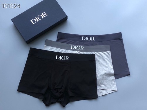 Dior Men's New Fashion Underwear Breathable Soft Logo Boxer Briefs 3 Pieces/Box