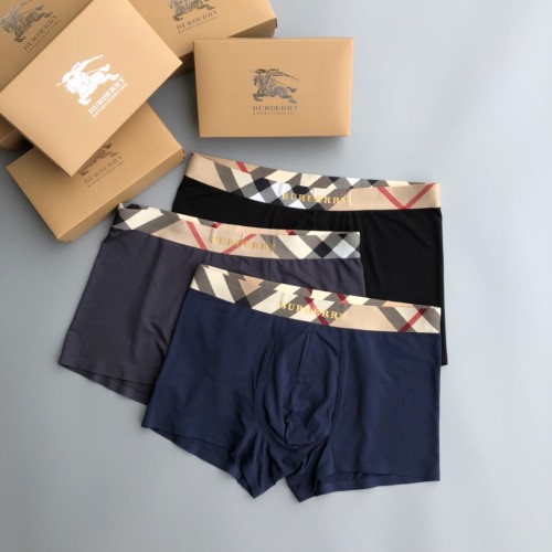 Burberry New Fashion Boxer Briefs Breathable Comfortable Men's Underwear 3 Pieces/Box