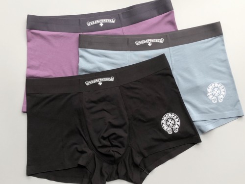 Chrome Hearts New Fashion Casual Boxer Briefs Men's Breathable Soft Underwear 3 Pieces/Box