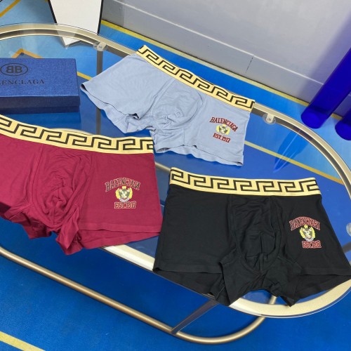 Balenciaga New Fashion Ice Shreds Men's Boxer Briefs Soft Breathable Underwear 3 Pieces/Box