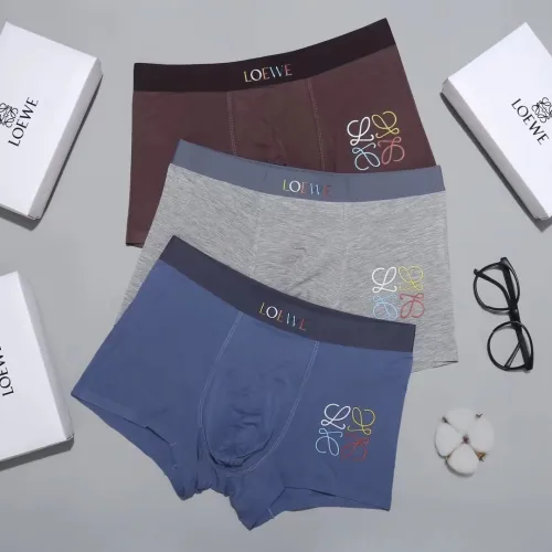Loewe New Fashion Classic Logo Printing Boxer Briefs Men's Breathable Soft Underwear 3 Pieces/Box