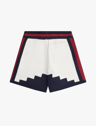 Rhude Embroidery Logo Jacquard Colored Drawstring Shorts Unisex Vintage Wool Knitted Street Shorts