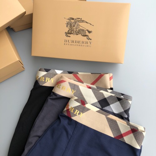 Burberry New Fashion Boxer Briefs Breathable Comfortable Men's Underwear 3 Pieces/Box