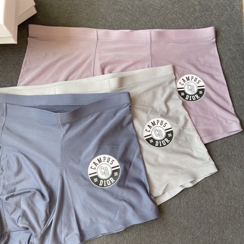 Dior New Fashion Men's Underwear Breathable Lightweight Printed Boxer Briefs 3 Pieces/Box