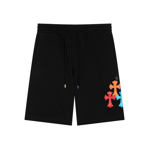 Chrome Hearts Fashion Leather Colorful Cross Loose Shorts Couple Drawstring Washed Casual Shorts