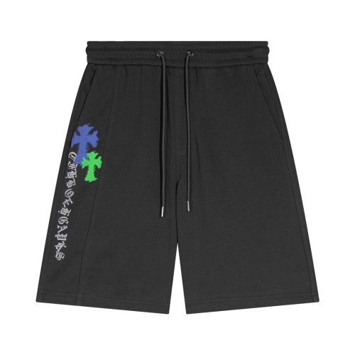 Chrome Hearts Classic Sanskrit Letter Cross Printed Washed Shorts Couple Casual Sports Pants