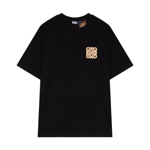 Loewe Classic Towel Embroidered Logo Short Sleeve Couple Casual Round Neck T-shirt