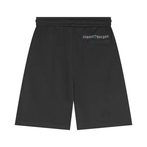 Chrome Hearts Classic Sanskrit Letter Cross Printed Washed Shorts Couple Casual Sports Pants