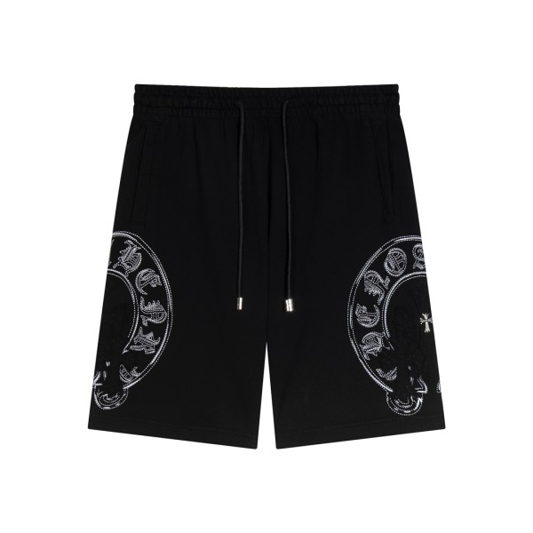 Chrome Hearts Classic Patch Embroidered Loose Shorts Couple Drawstring Casual Guard Pants