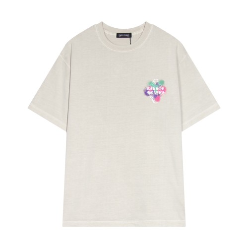 Chrome Hearts New Graffiti Cross Print Short Sleeve Couple Casual T-shirt