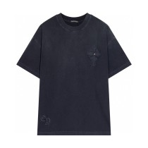 Chrome Hearts Heavy Industry Patch Embroidered Wash Water Short Sleeve Couple Casual Round Neck T-shirt