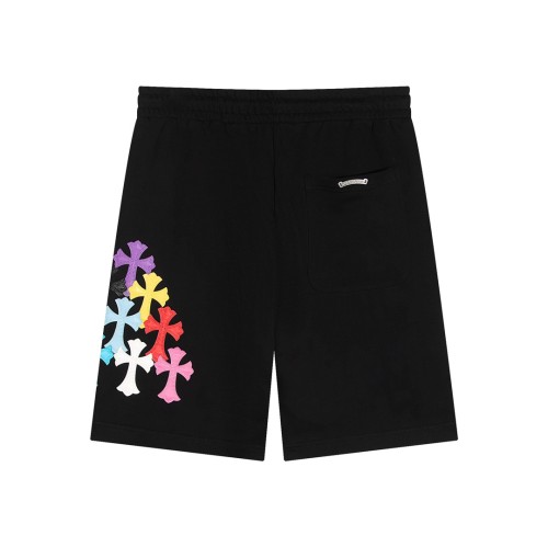 Chrome Hearts Fashion Leather Colorful Cross Loose Shorts Couple Drawstring Washed Casual Shorts