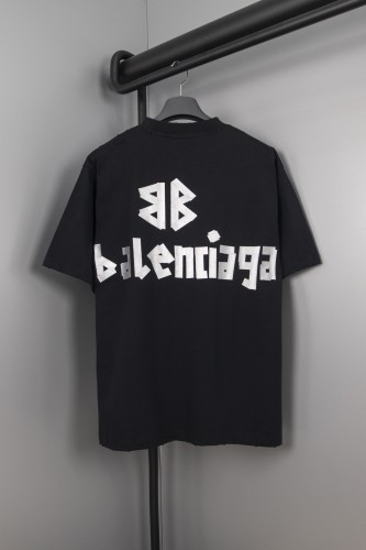 Balenciaga Classic Grained Tape Print T-shirt Couple Loose T-shirt
