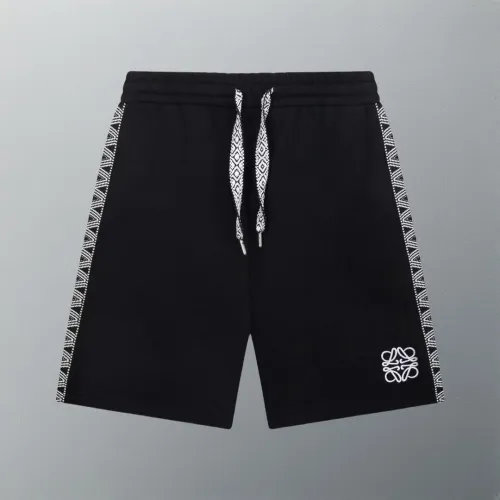Loewe Classic Fashion Couple Ribbon Splice Embroidered Logo Casual Loose Shorts