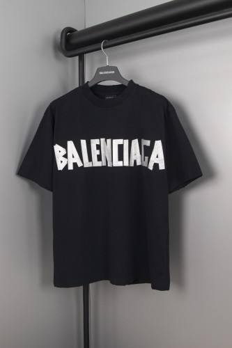 Balenciaga Classic Grained Tape Print T-shirt Couple Loose T-shirt