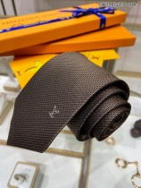 Louis Vuitton New Men's Tie Plaid Logo Jacquard Silk Tie
