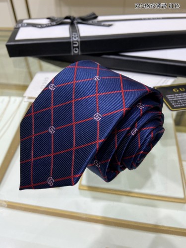 Gucci New Men's Tie Double G Plaid Tie