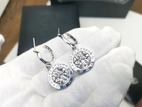Chrome Hearts Fashion Angel Round Earrings Unisex Retro Street Earrings