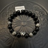 Chrome Hearts Fashion Black Agate Bracelet Unisex Classic Retro Streets Bracelet