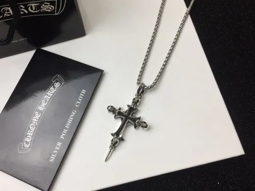 Chrome Hearts Fashion Skull Cross Pendant Unisex Street Retro Punk Necklace