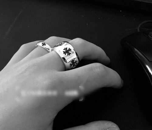 Chrome Hearts Fashion Wide Curved Cross Ring Unisex Casual Street Punk Ring