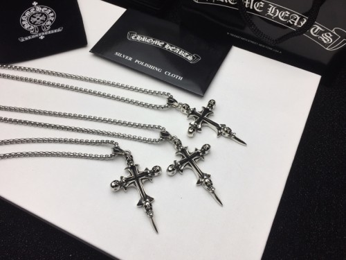 Chrome Hearts Fashion Skull Cross Pendant Unisex Street Retro Punk Necklace