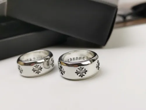 Chrome Hearts Fashion Wide Curved Cross Ring Unisex Casual Street Punk Ring