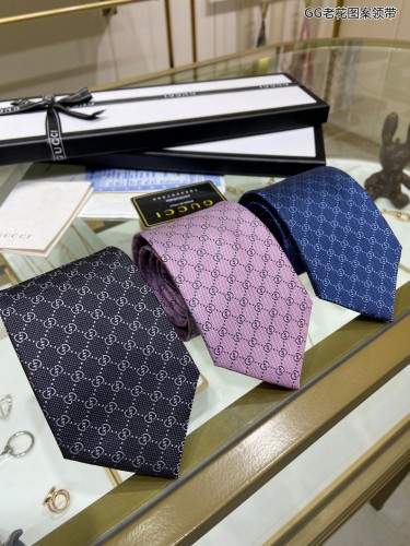 Gucci Classic Double G Logo Jacquard Tie