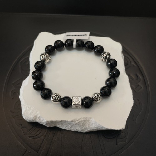 Chrome Hearts Fashion Classic Black Agate Bracelet Unisex  Retro Street Bracelet