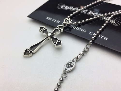 Chrome Hearts Fashion Simple Cross Necklace Unisex Retro Street Pendant Necklace Length:70cm