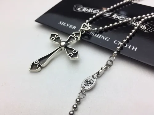 Chrome Hearts Fashion Simple Cross Necklace Unisex Retro Street Pendant Necklace Length:70cm