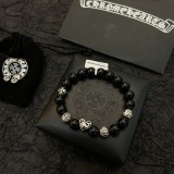 Chrome Hearts Fashion Black Agate Bracelet Unisex Classic Retro Streets Bracelet