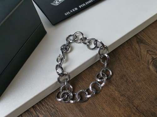 Chrome Hearts Engraved Circular Bracelet Unisex Casual Street Retro Chain Bracelet
