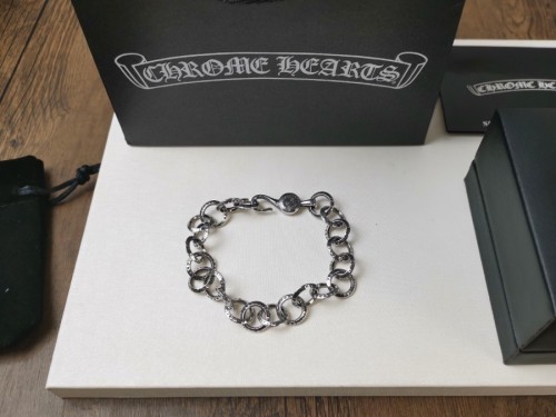 Chrome Hearts Engraved Circular Bracelet Unisex Casual Street Retro Chain Bracelet